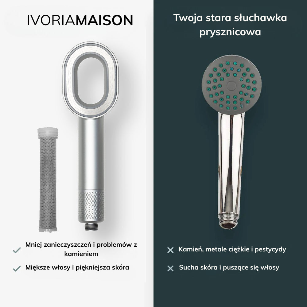 Filtrująca słuchawka prysznicowa IVORIA