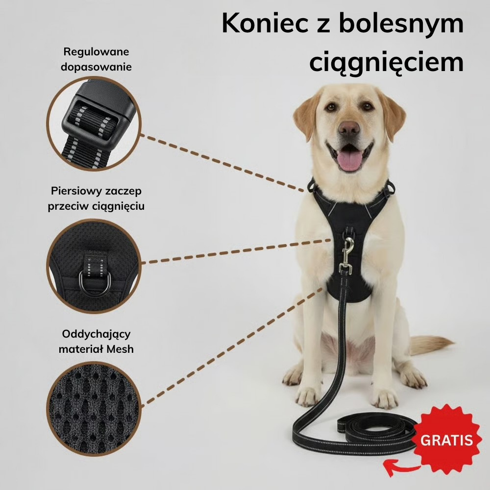 Szelki bezuciskowe przeciw ciągnięciu KROK
